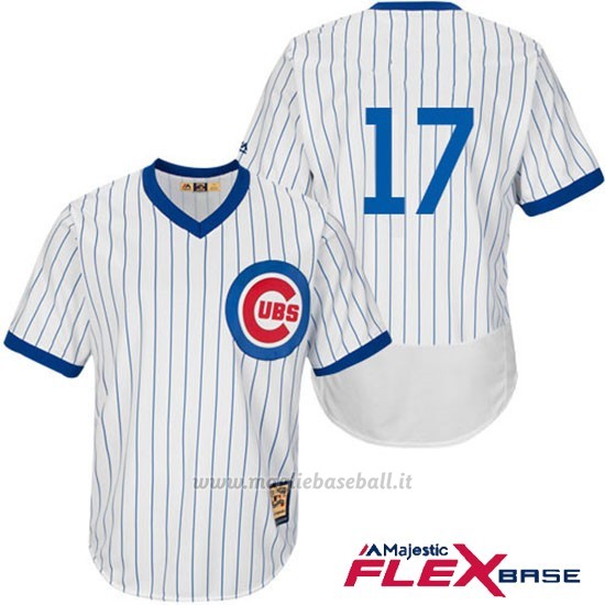 Maglia Baseball Uomo Chicago Cubs 17 Kris Bryant Flex Base Autentico Collezione